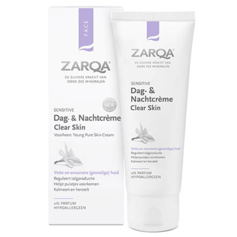 ZARQA CLEAR SKIN VEIDO KREMAS Į AKNĘ LINKUSIAI ODAI, 75 ml